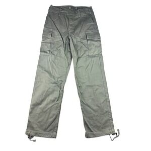 Midwest Cargo Pants Men M Green 100% Cotton Straight Leg Tactical Streetwear